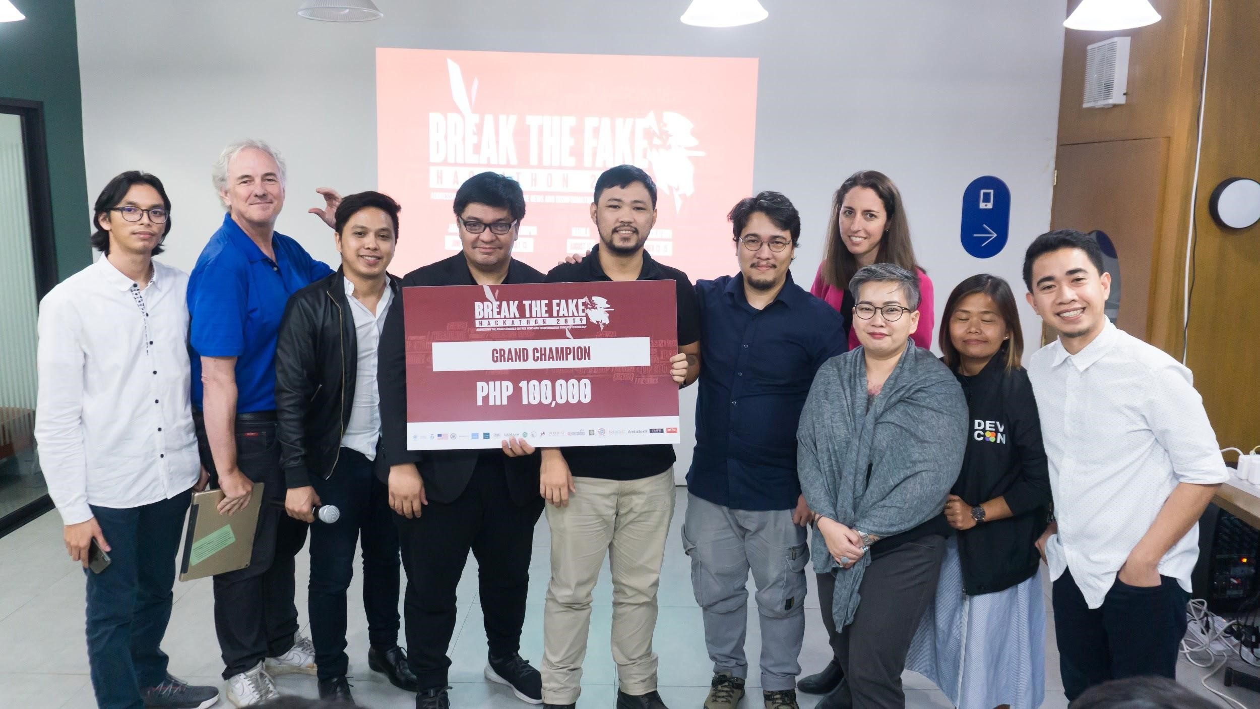 Filipino programmers and developers wins at the first Break the Fake Grand Hackathon last 2019