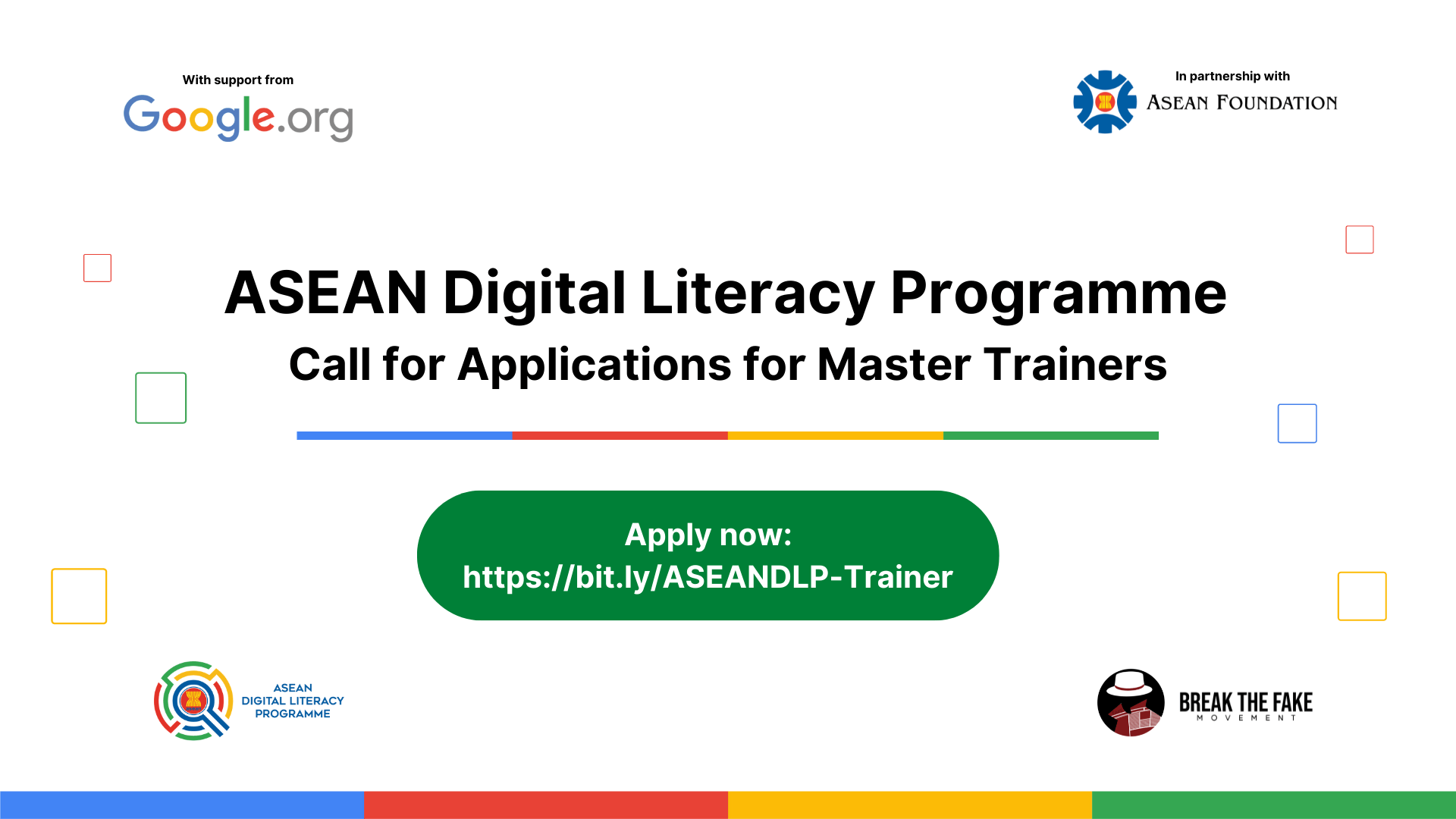 Call for Applications: ASEAN Digital Literacy Program 2022-23 Master Trainers